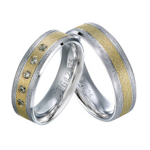 2-Tone Gold Plating 316L Stainless Steel Jewellery with Emery Finish
